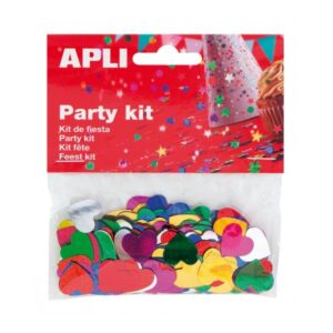 apli bolsa de confeti corazon metalizado ideal para fiestas y celebraciones colores surtidos