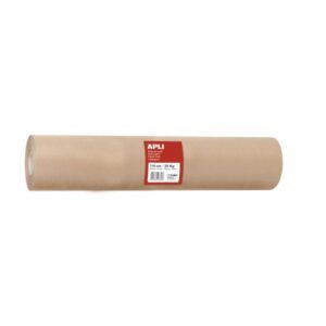 apli bobina de papel kraft ideal para dispensadores perfecto para envolver productos uso en fabricas y almacenes color marron