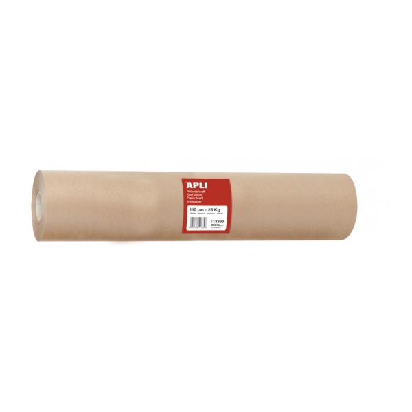 apli bobina de papel kraft ideal para dispensadores perfecto para envolver productos uso en fabricas y almacenes color marron