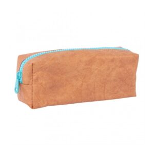 apli estuche multiusos kraft collection textura kraft gran capacidad flexible resistente al agua facil de limpiar ideal para escuela y uso diario cremallera azul