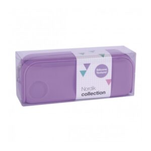 apli estuche de silicona nordik collection tacto suave cremallera flexible y moldeable resistente al agua facil de limpiar color malva