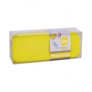 apli estuche de silicona fluor collection tacto suave cremallera flexible y moldeable resistente al agua facil de limpiar color amarillo fluorescente