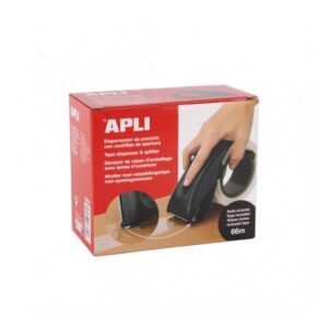 apli dispensador de precinto multifuncional cuchilla incorporada diseño ergonomico material abs de alta calidad robusto y duradero incluye rollo de precinto de 66 m color negro