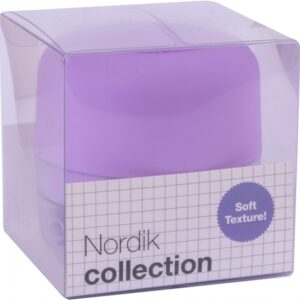 apli dispensador de clips nordik collection base translucida tapa magnetica soft touch incluye 50 clips ideal para hogar, oficina o escuela color violeta pastel