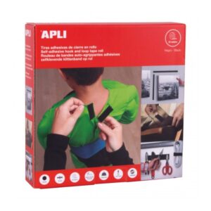 apli dispensador de cinta adhesiva gancho bucle union segura reutilizable resistencia hasta 10 kg adhesivo acrilico de alta calidad versatil y duradera color negro