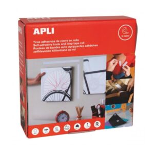 apli dispensador de cinta adhesiva gancho bucle union segura reutilizable resistencia hasta 10 kg adhesivo acrilico de alta calidad versatil y duradera color blanco
