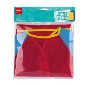 apli delantal/bata para pintura talla m bolsillo para herramientas cierre velcro posterior ideal para niños de 3 a 5 años