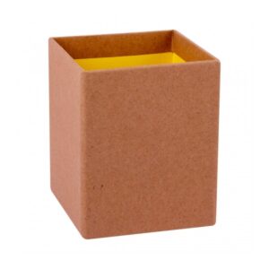 apli cubilete portalapices fluor collection acabado kraft tacto suave diseño elegante y versatil color amarillo fluorescente
