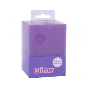 apli cubilete de silicona portalapices glitter collection tacto suave resistente y flexible facil de limpiar versatil para lapices y cosmeticos color lila purpurina