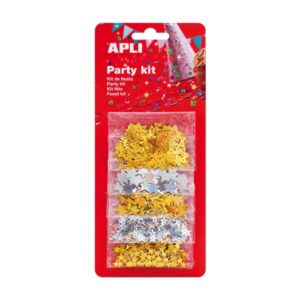 apli confeti estrella surtido ideal para fiestas, bodas, celebraciones infantiles, manualidades y carnaval color oro y plata
