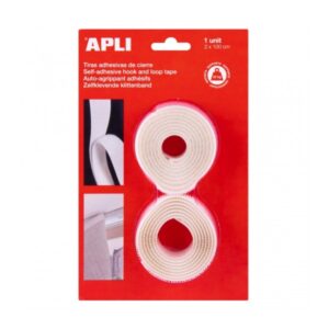 apli cinta adhesiva gancho bucle union segura reutilizable resistencia 10 kg adhesivo acrilico alternativa a taladros y clavos ideal para organizacion y manualidades color blanco
