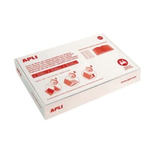 apli caja de 100 forros para libros 220mm pvc 130 micras solapa autoajustable facil forrado en 3 pasos transparente