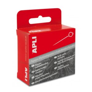 apli caja de 100 agujas porta etiquetas plateadas cabezal de alambre redondo ideal para tiendas de ropa y textiles color plata