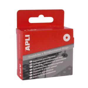 apli caja de 500 arandelas de refuerzo Ø13mm ideal para escuela, oficina y hogar alta resistencia a tirones y rozaduras color transparente
