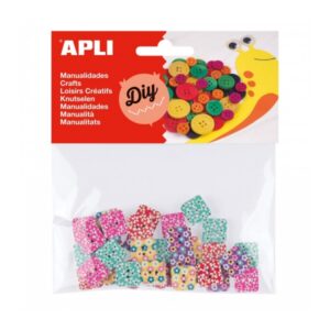 apli botones cuadrados de madera estampados variados bolsa con 35 unidades ideales para costura, artesania y scrapbooking colores surtidos