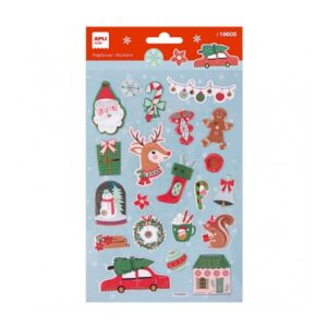 apli bolsa con 22 pegatinas navideñas reno adhesivo permanente diseños surtidos ideal para decorar regalos y tarjetas
