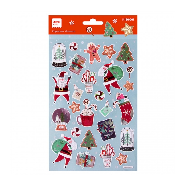 apli bolsa con 27 pegatinas navideñas ho ho ho adhesivo permanente motivos navideños ideal para decorar regalos y tarjetas