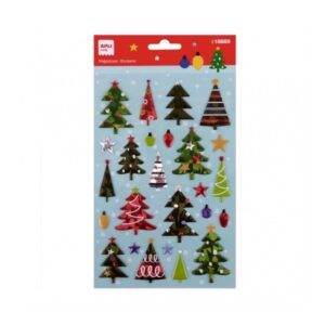 apli bolsa de pegatinas navideñas de arboles de navidad detalles metalizados adhesivo permanente ideal para scrapbooking y decoracion estimula creatividad y psicomotricidad infantil