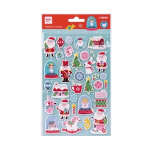 apli bolsa con 34 pegatinas de goma eva navideñas bolas de nieve adhesivo permanente ideal para scrapbooking y decoracion fomenta creatividad y psicomotricidad infantil