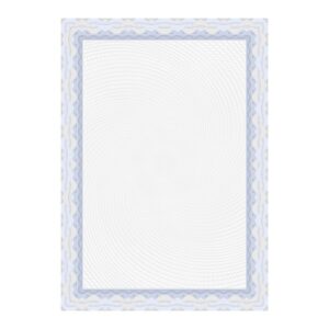 apli pack de 70 hojas de papel certificado diseño espiral 115gr ideal para certificados y diplomas compatible con impresoras y escritura manual color azul