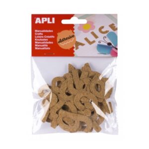 apli pack de 52 letras de corcho adhesivas ideales para scrapbooking decorar libretas personalizar regalos manualidades creativas color marron
