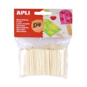 apli pack de 500 mini palitos de madera gran resistencia faciles de pegar, pintar y cortar ideal para manualidades y maquetas estimula la creatividad infantil color madera natural