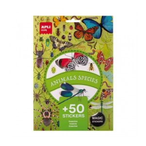 apli pack de 50 pegatinas de insectos removibles educativas desarrollan psicomotricidad fina imagenes realistas