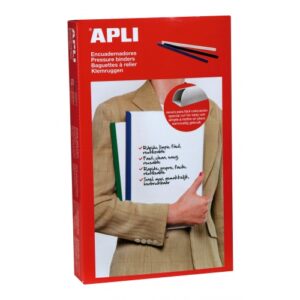 apli pack de 50 encuadernadores deslizantes facil y rapido ranura para insercion capacidad 100 hojas color blanco