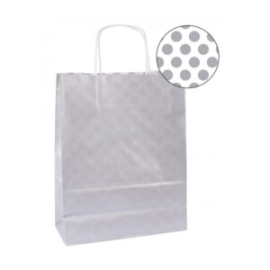 apli pack de 50 bolsas kraft alta resistencia asas rizadas reutilizables y reciclables color plata