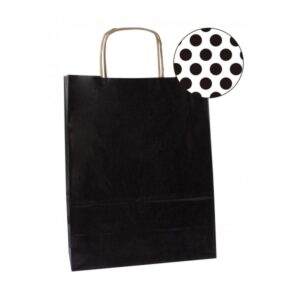 apli pack de 50 bolsas kraft alta resistencia asas rizadas reutilizables y reciclables color negro