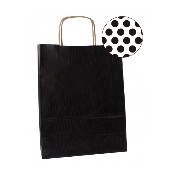 apli pack de 50 bolsas kraft alta resistencia asas rizadas reutilizables y reciclables color negro