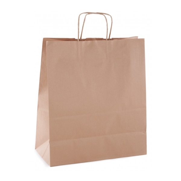 apli pack de 50 bolsas kraft alta resistencia asas rizadas reutilizables y reciclables color marron