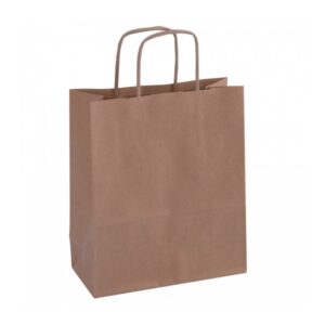 apli pack de 50 bolsas kraft alta resistencia asas rizadas reutilizables y reciclables color marron