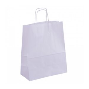 apli pack de 50 bolsas kraft alta resistencia asas rizadas reutilizables y reciclables color blanco