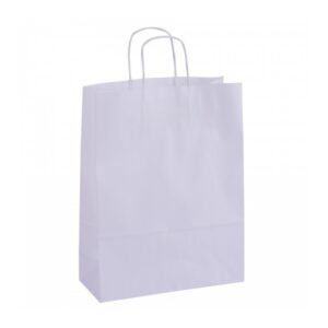 apli pack de 50 bolsas kraft alta resistencia asas rizadas reutilizables y reciclables color blanco