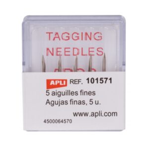 apli pack de 5 agujas de recambio para etiquetadoras textiles finas compatibles con pistola textil modelo 101546 y navetes modelos 101572 y 101573