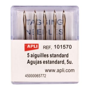 apli pack de 5 agujas de recambio para etiquetadoras textiles compatibles con pistola textil modelo 101545 compatibles con navetes modelos 154110 y 154112