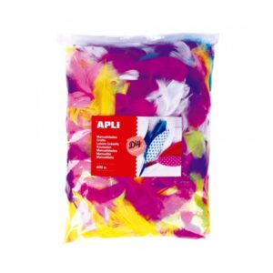 apli pack de 400 plumas collage formato maxi ideal para escuelas y talleres estimula imaginacion y creatividad infantil color amarillo