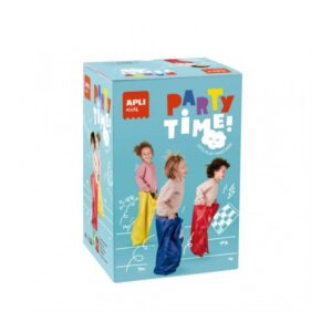 apli pack de 4 sacos juego carrera de sacos party time incluye bolsa de almacenaje ideal para aire libre fomenta ejercicio y socializacion