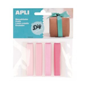 apli pack de 4 cintas de tela ideales para manualidades scrapbooking envolver regalos decoraciones para eventos y accesorios color rosa