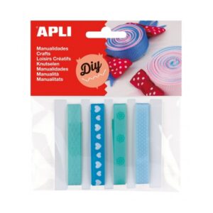 apli pack de 4 cintas de tela ideal para manualidades scrapbooking envolver regalos decoraciones para eventos versatiles y creativas color azul
