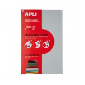 apli pack de 3 fundas transparentes de pvc solapa autoajustable eco friendly