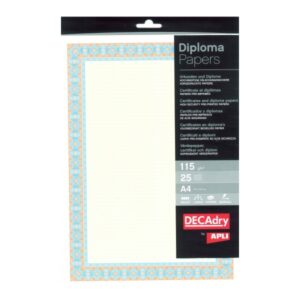 apli pack de 25 hojas de papel certificado diseño helico en el marco 115gr ideal para certificados y diplomas compatible con impresoras inkjet y laser colores surtidos