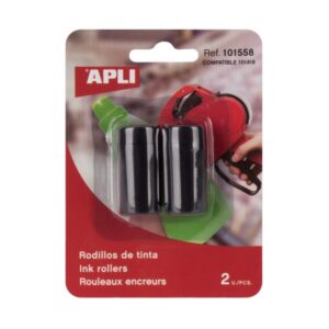 apli pack de 2 recambios de cartucho de tinta para etiquetadoras de precios negro compatible con apli 101418