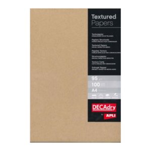 apli pack de 100 hojas de papel verjurado kraft alta calidad 95gr apto para impresoras y escritura manual color kraft