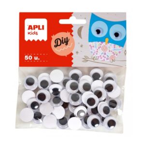 apli ojos moviles adhesivos redondos gran adhesion versatiles para manualidades ideal para escuelas y talleres infantiles color negro