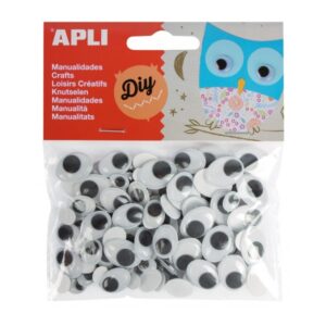 apli ojos moviles adhesivos ovalados gran poder de adhesion versatiles para multiples superficies ideales para manualidades y talleres infantiles color negro