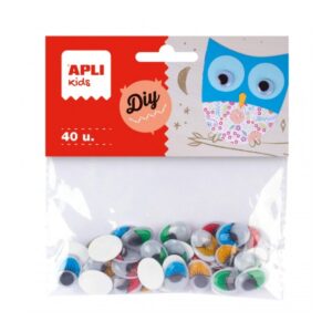 apli ojos moviles adhesivos ovalados gran poder de adhesion versatiles para multiples superficies ideales para manualidades escolares y talleres infantiles colores surtidos