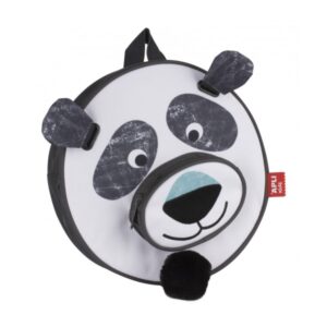 apli mochila panda doble compartimento cierre cremallera asas acolchadas y regulables asa superior para colgar tira con pompon de cola de panda ideal para escuela y guarderia