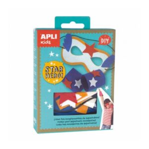 apli mini kit de manualidades mascara y puños de superheroe incluye 15 piezas y cuerda elastica reduce estres aumenta autoestima mejora memoria desarrolla coordinacion